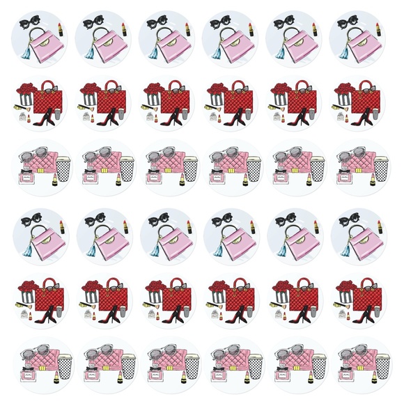 x100 Fashion Handbag Sticker Seals Handmade Fashion Girl Scrapbook Stickers - Picture 1 of 12